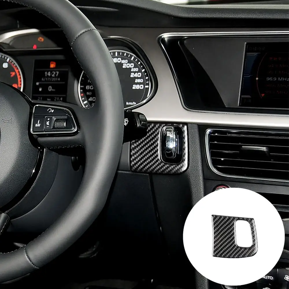 Наклейки ключ запуска двигателя из углеродного волокна для Audi A4 B8 A5 8T S5 2008 2015