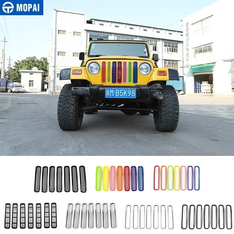 MOPAI гоночные грили для Jeep Wrangler 1997 2006 передняя сетчатая решетка радиатора
