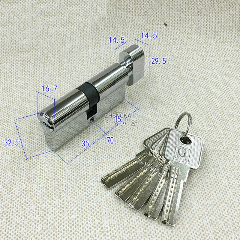All Brass Gold Chrome Cylinder Lock Door Window Security 70mm Living Room Handle Customized Key | Обустройство дома
