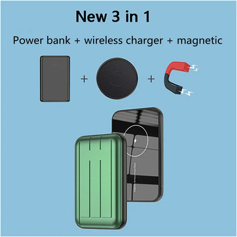 

For MagSafe Power Bank 15W Wireless Charger External Battery For iPhone 12 Mini Pro Max Xiaomi 10000mAh Mobile Power Supply
