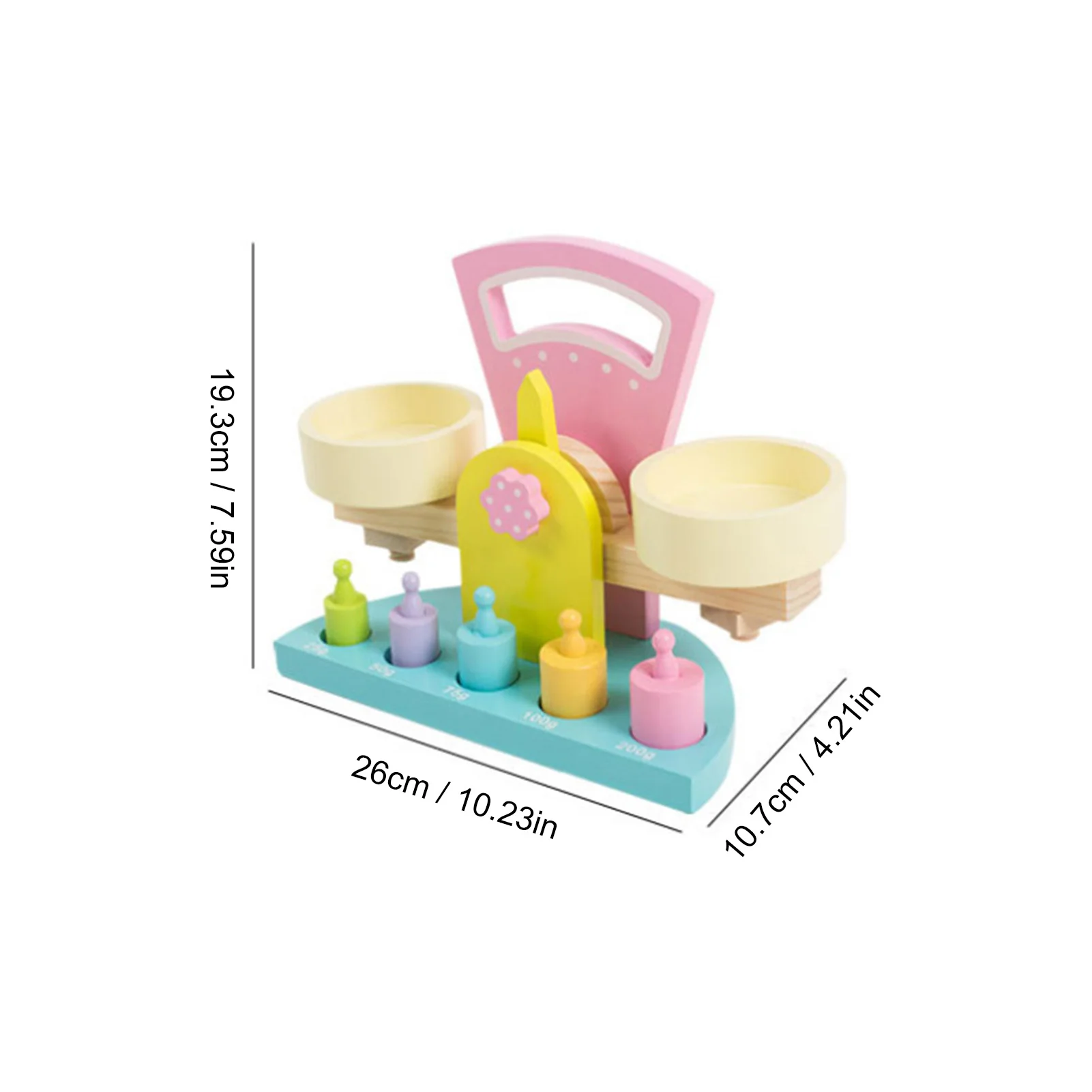 

New Montessori Toy Small Wooden Balance Scale Toy with 5 Weights for Kids Baby Early Educational Toy Set