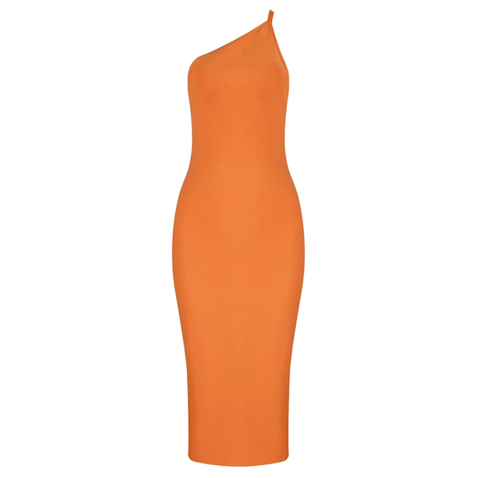 Женское облегающее платье Liser элегантное вечернее оранжевого цвета без рукавов