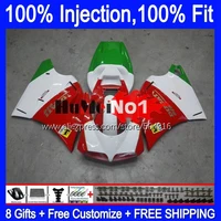 injection body for ducati 748 853 916 996 998 s r 94 95 96 97 98 99 122mc 9 748s 998r 1994 2000 2001 2002 fairing white red hot