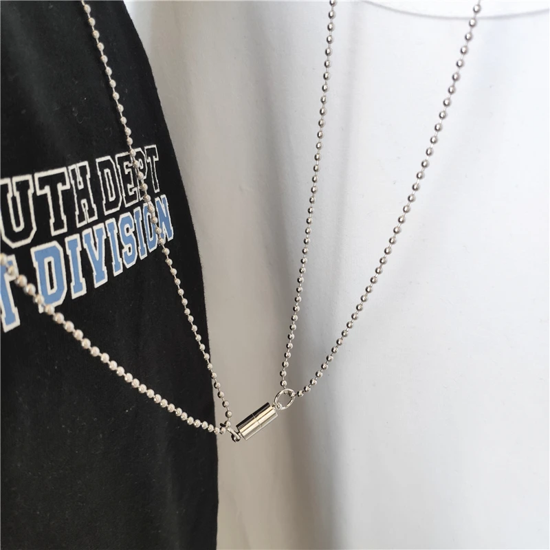 

2Pcs Punk Couple Pendant Necklace Infinite Love Paired Coupling Magnetic Clasp Chain Necklaces for Women Men Fashion Jewelry