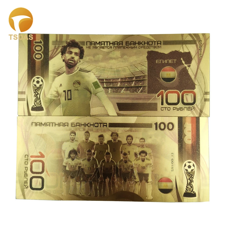 10 шт./лот новые банкноты из 24 каратного золота в русском стиле футбольные 100