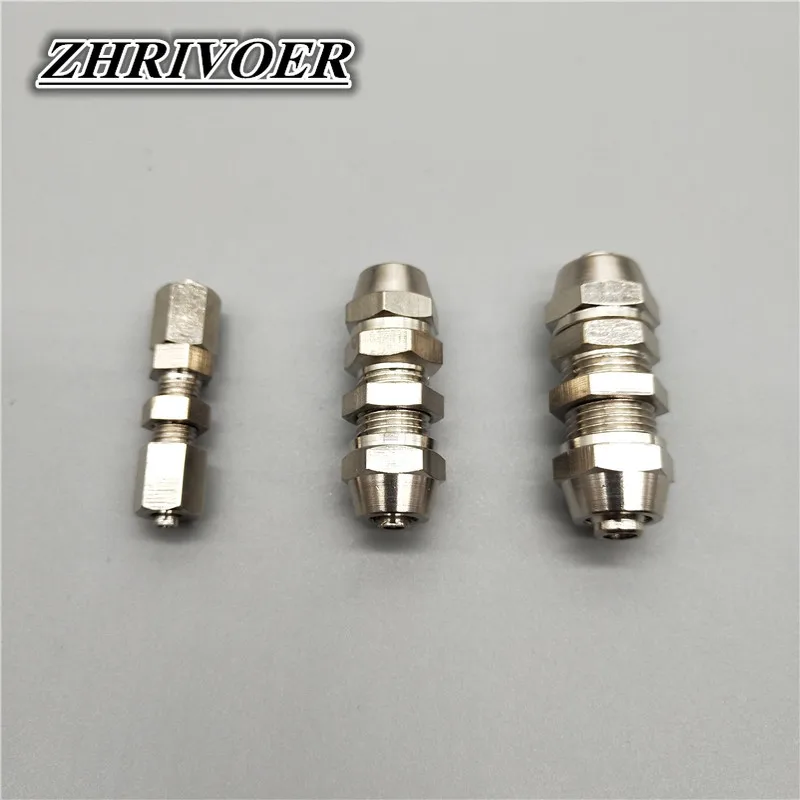 1Pcs PM4 PM6 PM8 PM10 PM12 Copper-plated Nickel Quick Screw Through Baffle Connector Pneumatic Plate Pipe Fittings - купить по