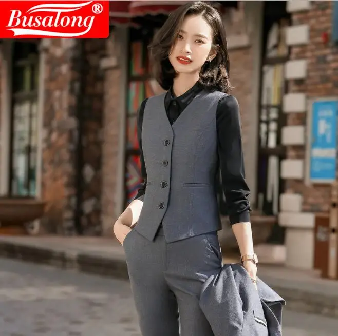 Модный деловой однотонный жилет новинка 2018 рабочая одежда Униформа облегающие