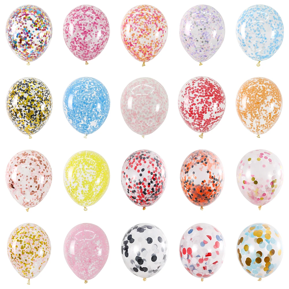 

15pcs 12inch Confetti Latex Balloons With 5.5g Sequin Confetti Clear Transparent Wedding Birthdy party Decoration Helium Balls