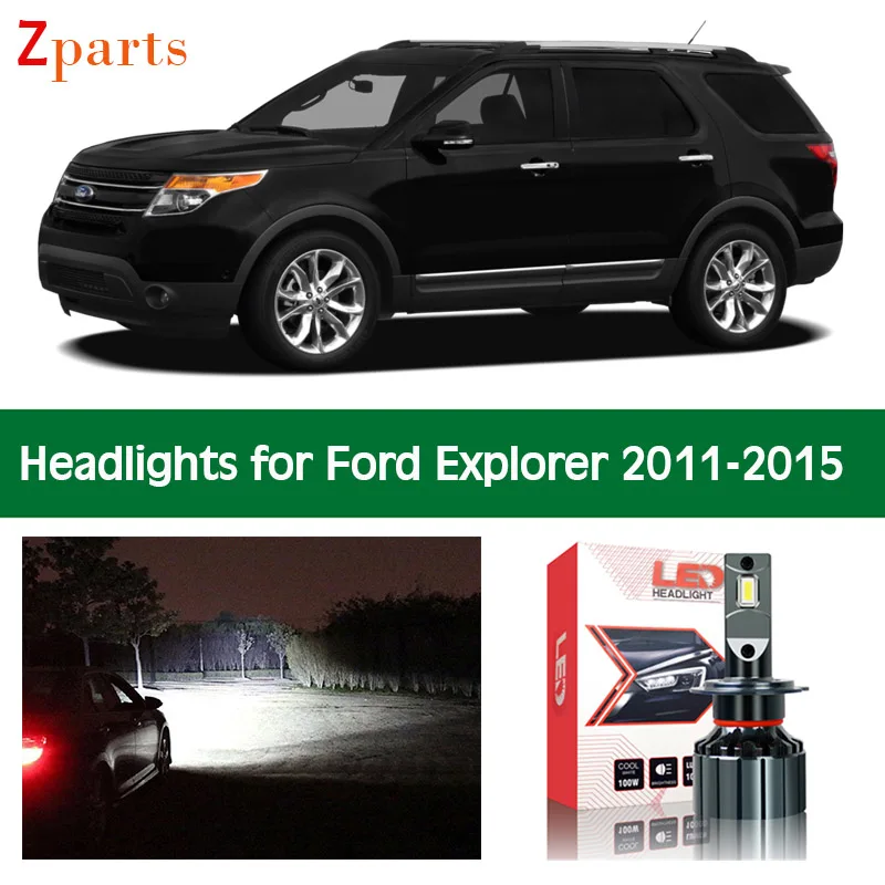 1 пара автомобильных фар для Ford Explorer 2011 2012 2013 2014 2015, светодиодные фары ближнего света, дальний свет, аксессуары для фар