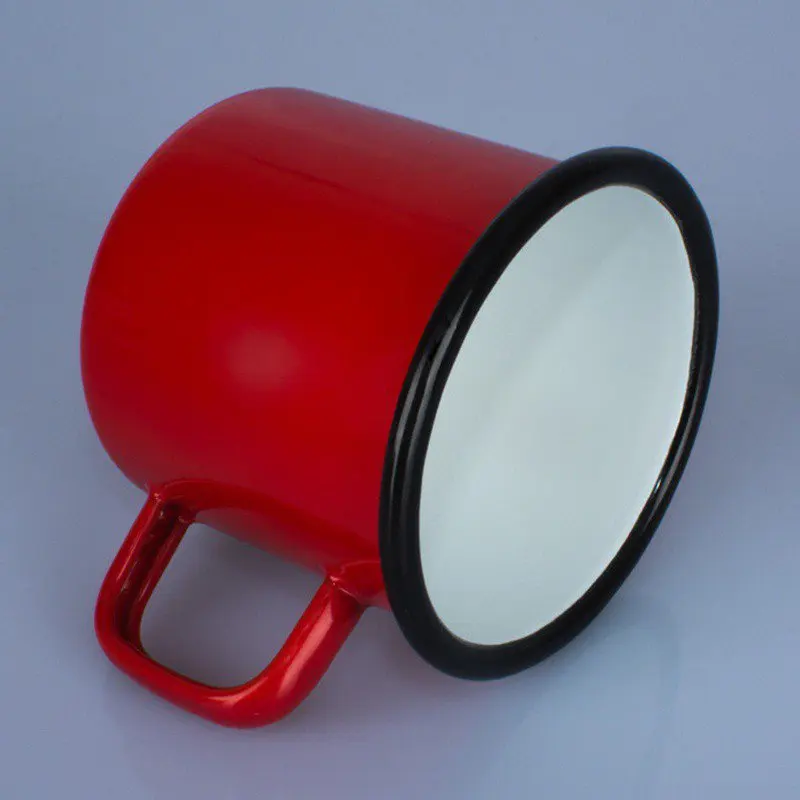 Новая посуда для напитков молочная чашка кружки эмаль чай кофе сплошной цвет