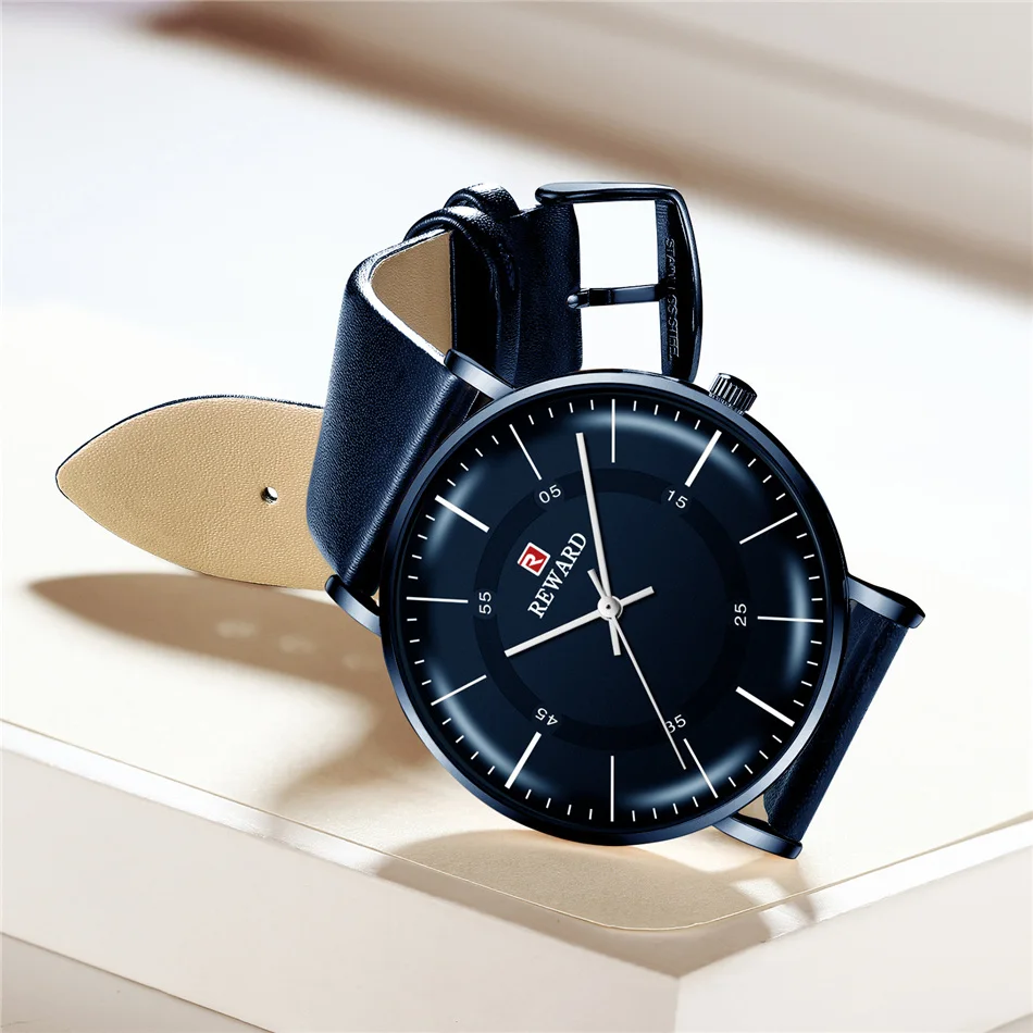 Часы наручные мужские Ультра тонкие повседневные Модные Кварцевые