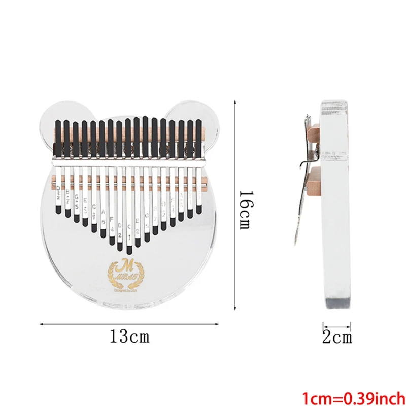 

17 Key Acrylic Transparent Thumb Piano with Tuner Hammer Kalimba Case Finger Piano