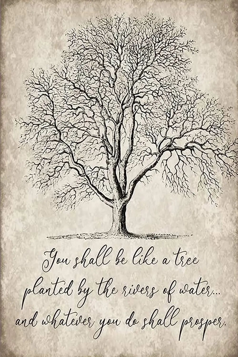 

You Shall Be Like a Tree Retro Metal Tin Sign Plaque Poster Wall Decor Art Shabby Chic Gift