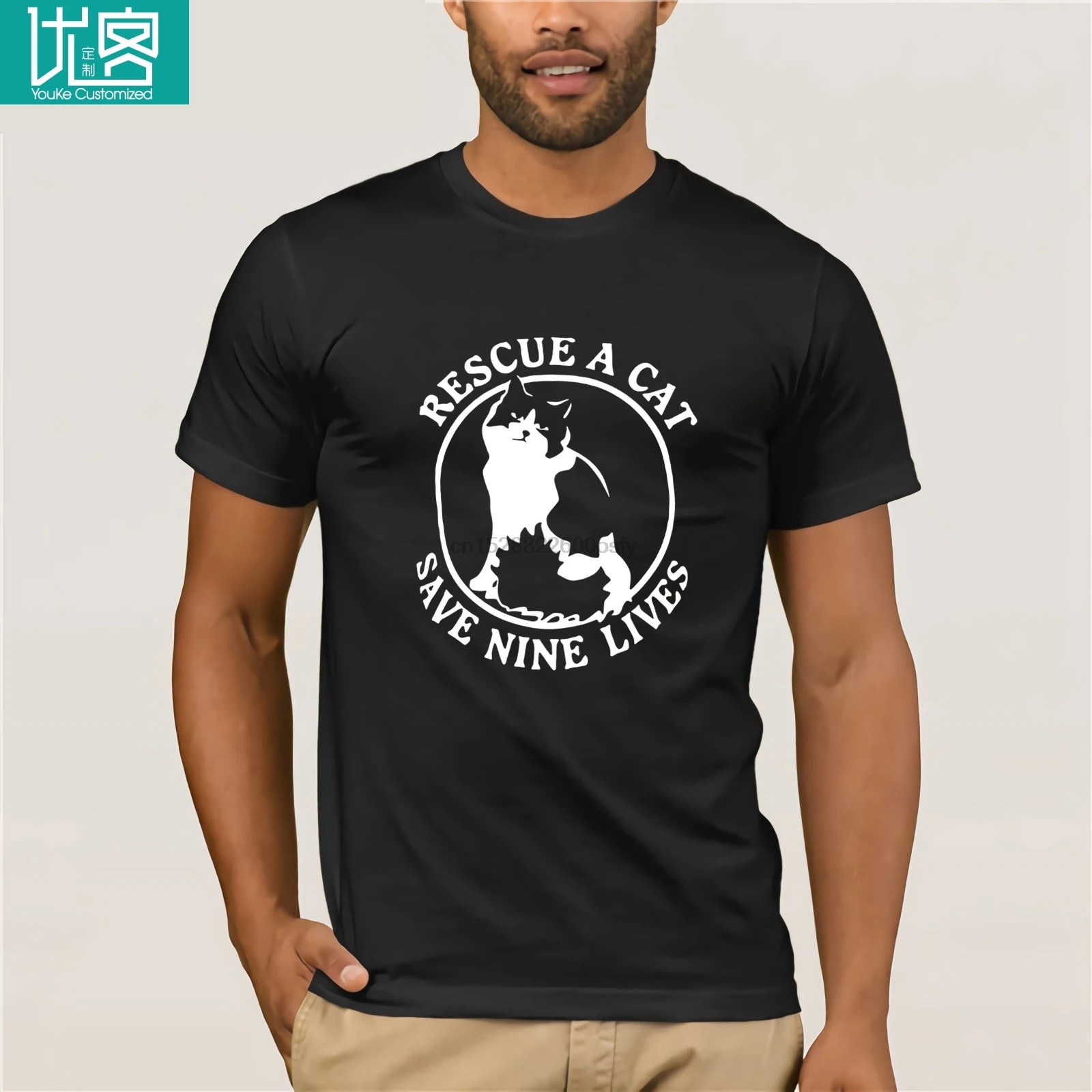 Rescue a Cat Tshirts Funny tshirt Adopt A | Мужская одежда