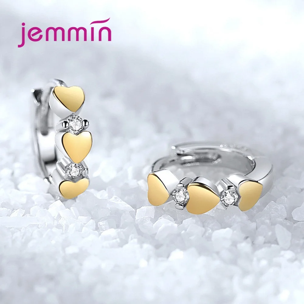 Корейское сердце кубический циркон серьги в форме колец для женщин Мода 925