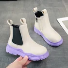 Демисезонные детские ботинки челси для девочек, повседневные зимние кожаные школьные детские ботинки Martin, мотоциклетные ботинки для девочек 4-12 лет