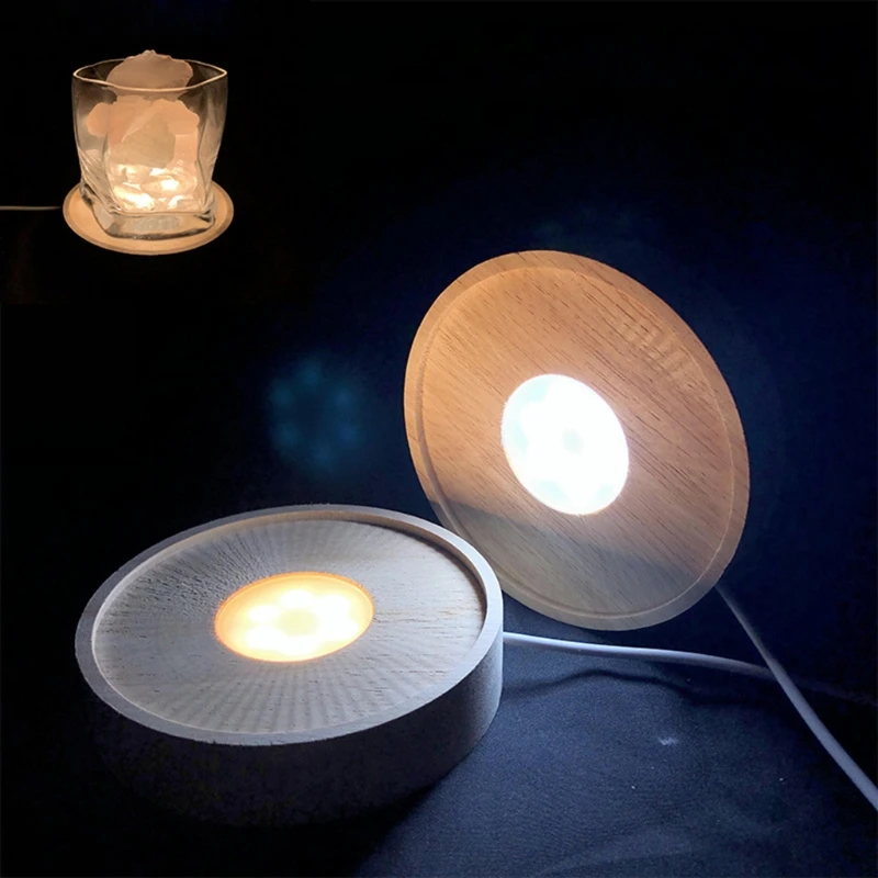 

N58F светодиодная круглая белая осветсветильник ная стойка для кристаллов/стеклянный орнамент из смолы