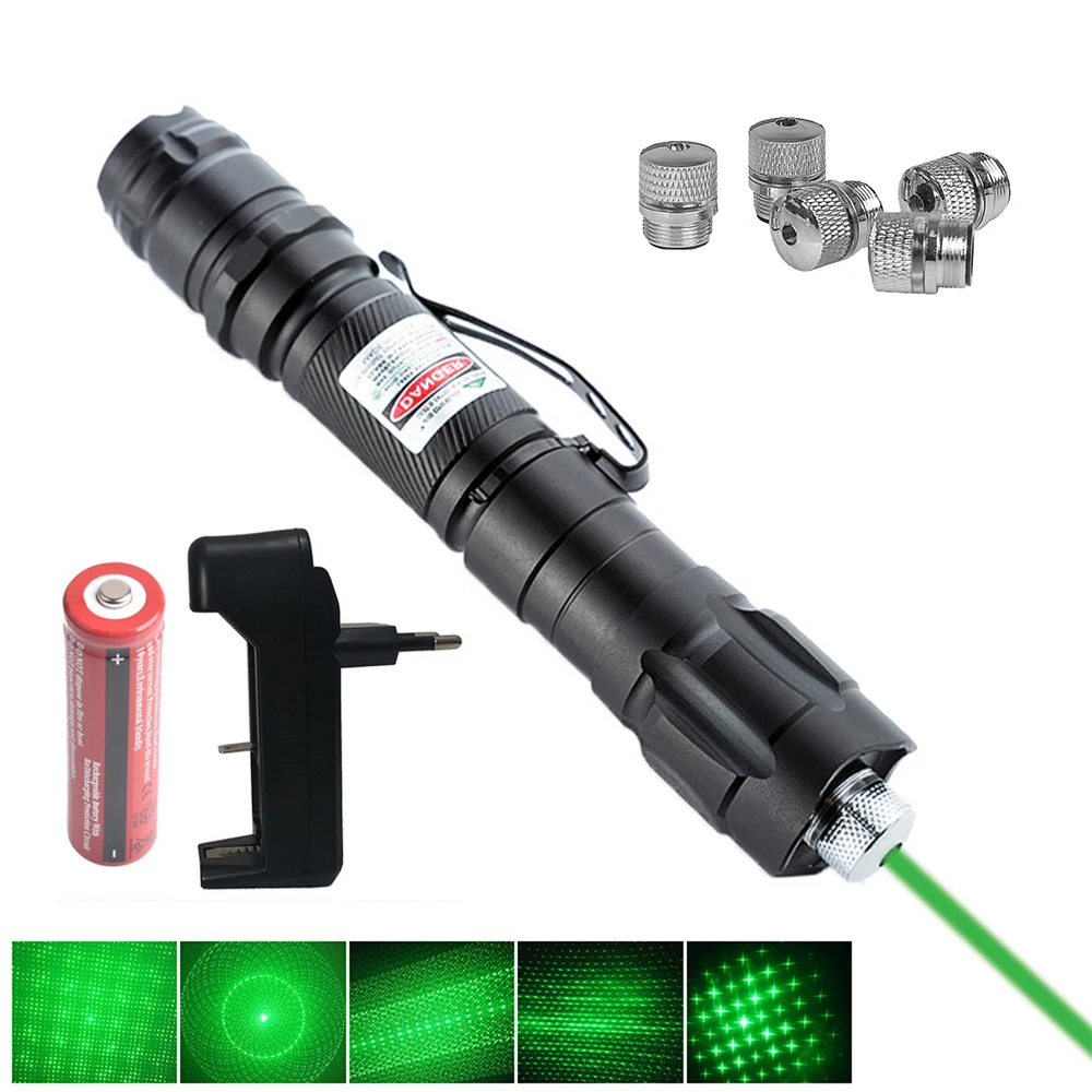 

High Power green Laser Pointer 5MW Red Dot Lazer Light Pen Powerful Laser 2 in 1Detachable Charger and 18650 battery