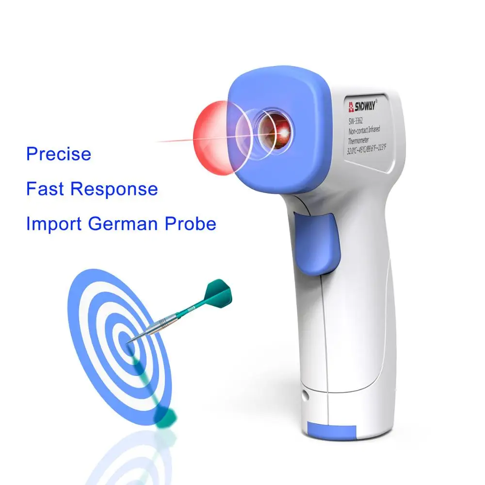 Цифровой инфракрасный термометр для лба Бесконтактный тела сигнализация IR Termometro