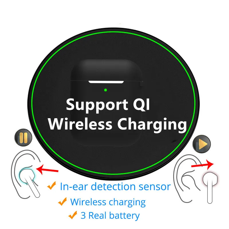 TWS 2nd 1:1 1536u Bluetooth беспроводные наушники + Беспроводная зарядка gps обнаружение ушей