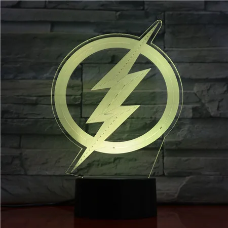 Флэш логотип Dc Justice League Usb 3d светодиодный Ночной светильник с мультяшным