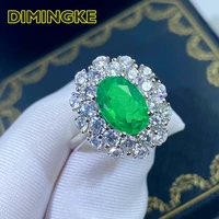 dimingke 1014mm emerald silver ring 100 s925 womens jewelry valentines birthday gift