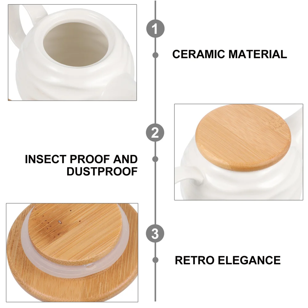 

1pc Sauce Container Condiment Jar Seasoning Pot Vinegar Bottle with Bamboo Lid