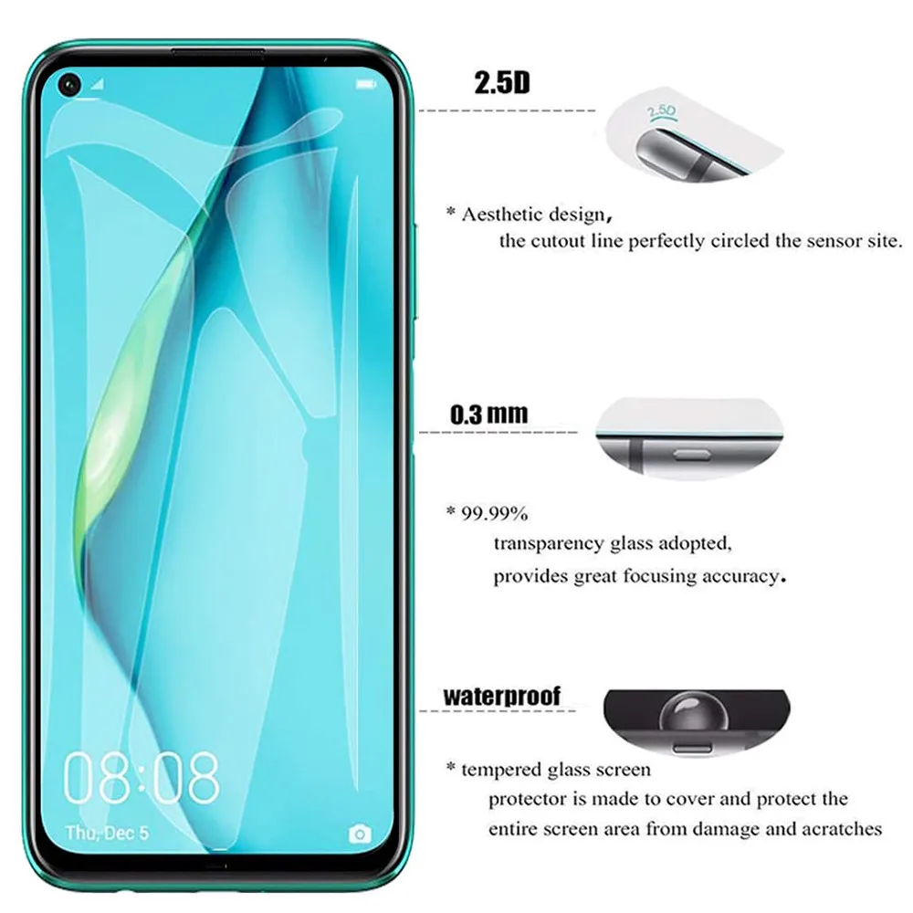 3 1 шт. Защитное стекло для huawei p40 lite p 40 40light p40lite 40p Защита экрана закаленное tremp