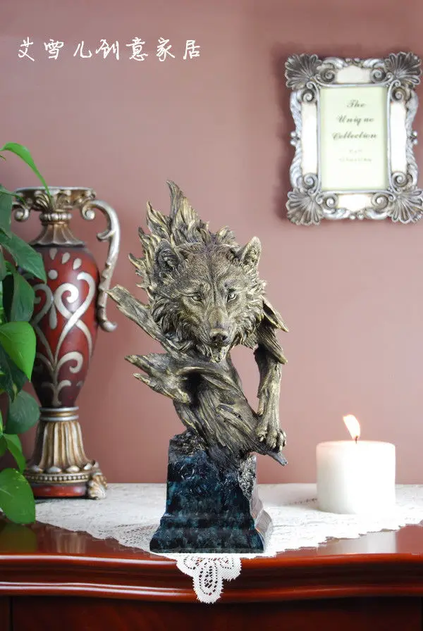 Большой Размеры смолы тигр &quot лошадь Пантера Орел волк голова бюст Статуя