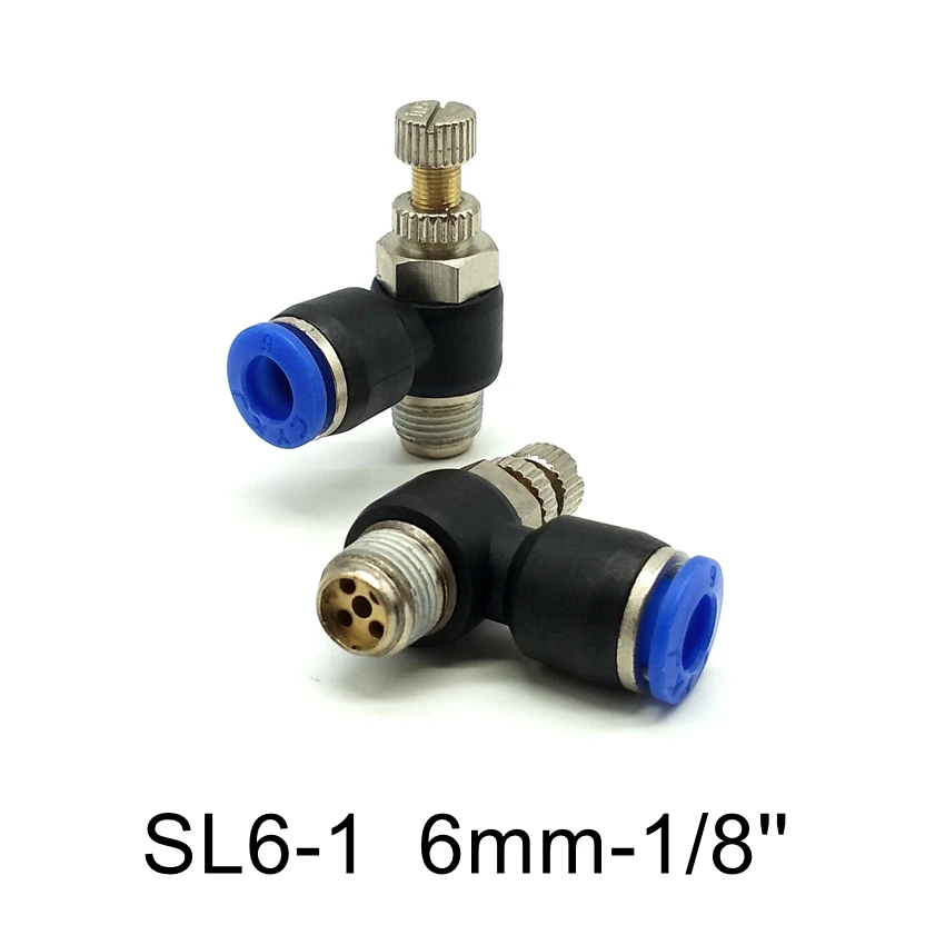 10шт/лот Пневматические фитинги G1/8 Трубка 4мм 6мм 8мм 10мм Гнутые соединительные клапаны скорости подачи воздуха.