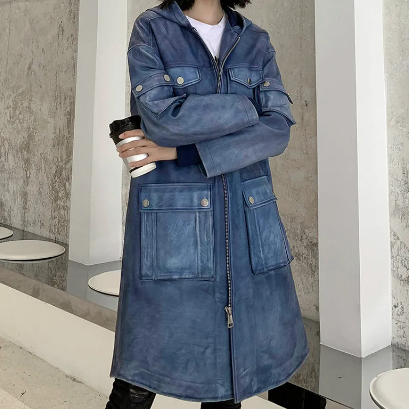 Куртка из натуральной кожи пальто натурального меха женское корейское на осень и