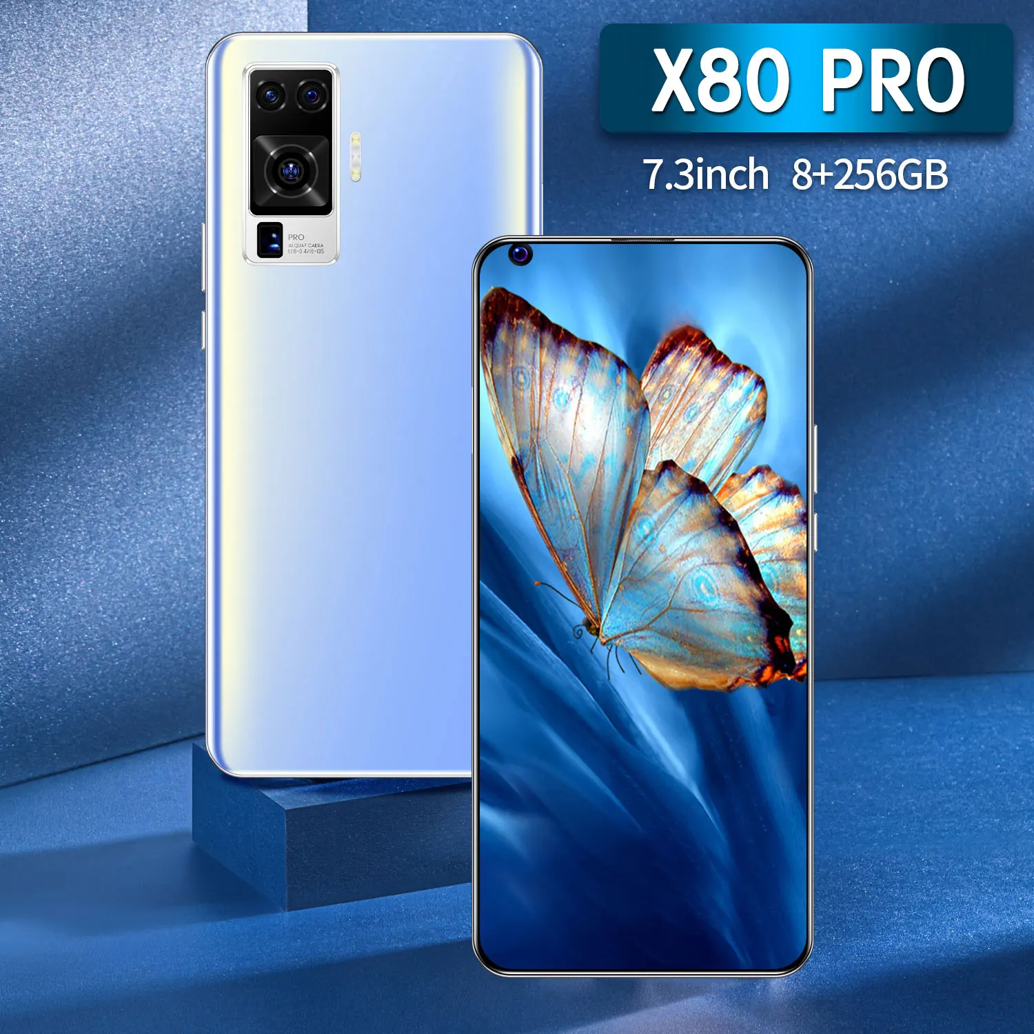 X80pro7-tel&eacute;fono inteligente versi&oacute;n Global, dispositivo con pantalla de 7,2 pulgadas, 8 + 256GB, 16 + 32MP, bater&iacute;a de 6800mAh, compatible con Google, GPS, identificaci&oacute;n facial, 10 n&uacute;cleos, Android-2