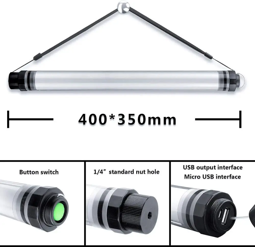 Портативная светодиодсветильник трубчатая лампа для видеосъемки RGB 12 режимов