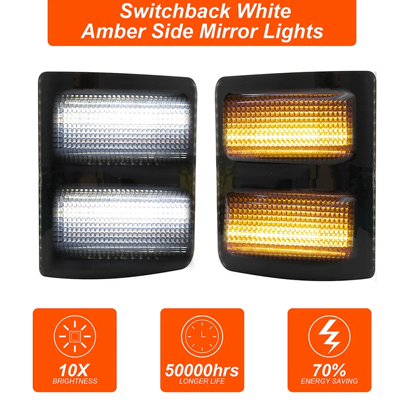 

2*LED Switchback White/Amber Flowing Side Mirror Lights For F250 F350 F450 F550