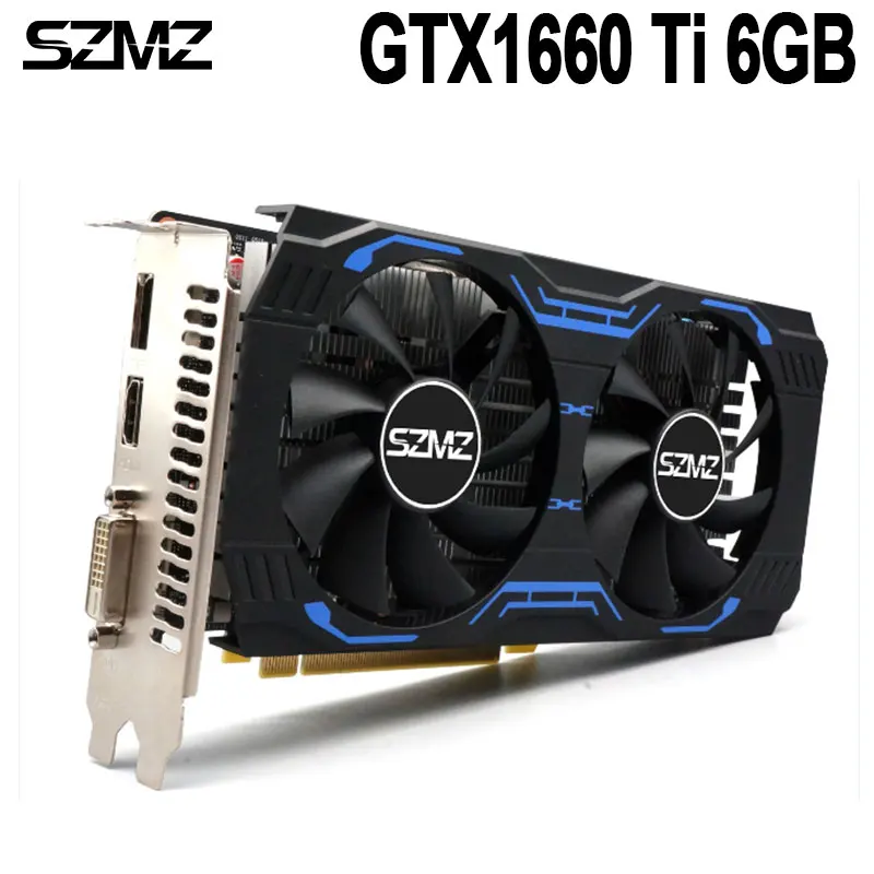 SZMZ новая Оригинальная видеокарта NVIDIA GeForce GTX 1660Ti 6 ГБ GDDR6 GPU Non RTX 2060 Rx 580 570 470 Super Placa