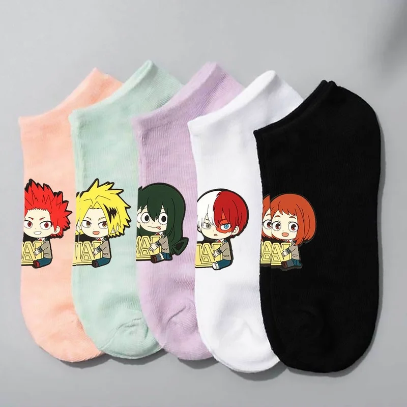 

Носки женские хлопковые с принтом My Hero Academia, мягкие, с мультяшным принтом