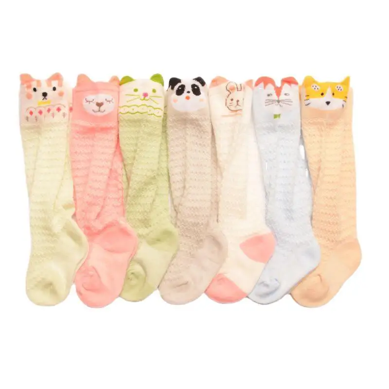 Reci&eacute;n Nacido delgada calcetines beb&eacute; Calcetines largo rodilla ni&ntilde;os de malla calcetines sutura deshuesada de algod&oacute;n de las muchachas de los muchachos calcetines reci&eacute;n nacido Accesorios-0