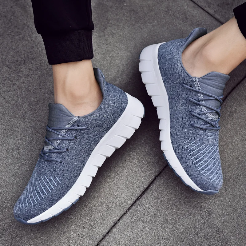 Мужские кроссовки для бега уличные дышащие с лезвием мужские большого размера