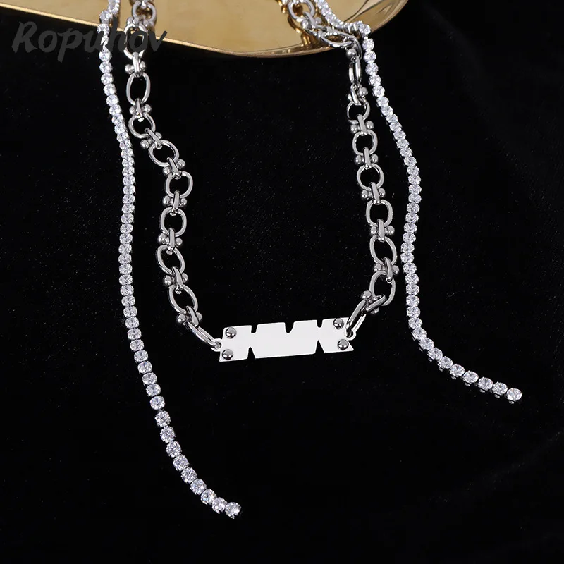 

Ropuhov 2021 Новинка 925 серебро французская перекрестная мода квадратный бренд кулон кольцо с пряжкой ретро ожерелье из титановой стали