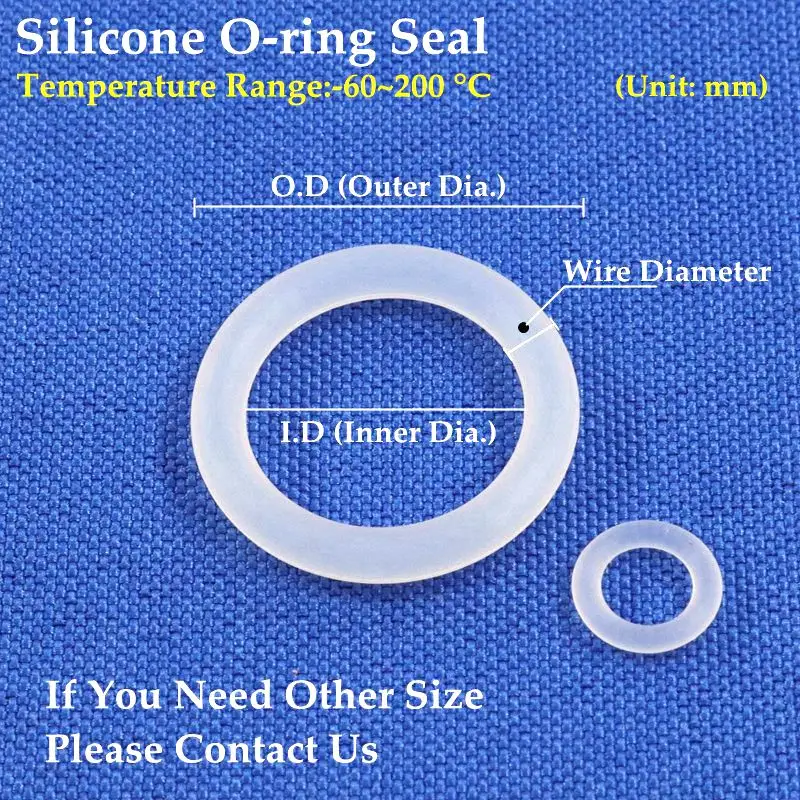 20pcs Wire Dia.1.5mm~3mm Food Grade Silicone Sealing O Ring High Temperature Resistance Aquarium Connector O-ring Seal Gasket - купить по
