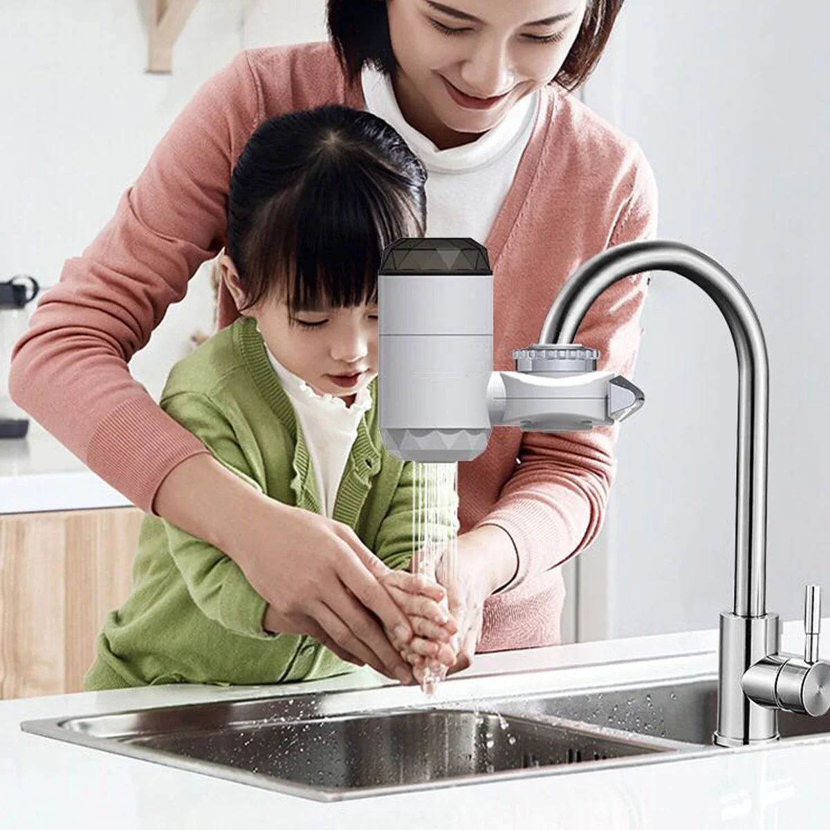 

3000W Electric Kitchen Water Heating Tap Instant Hot Water Faucet Heating Tankless Water Heater LED Display