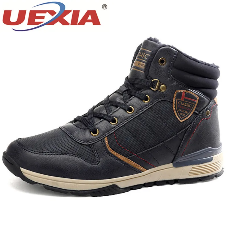 Мужские ботинки UEXIA Плюшевые Теплые ботильоны плюшевая обувь зимние кроссовки |