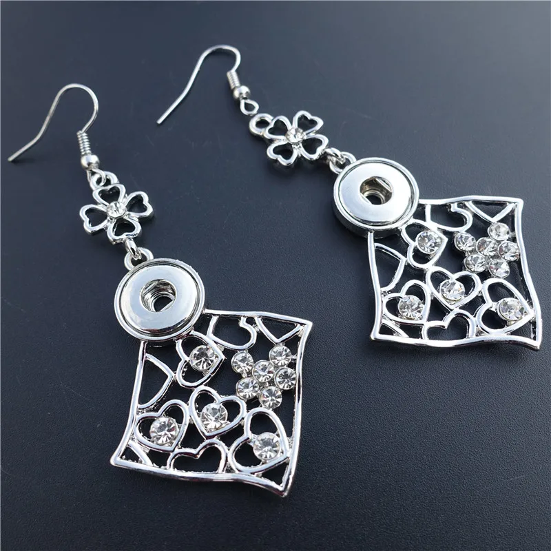 

Rhinestone Logenze Metal 12mm Snap Buttons Earrings Jewelry Fashion Women Gift