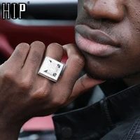hip hop full cz charm iced out bling popular tready square copper zircon ring for men women jewelry