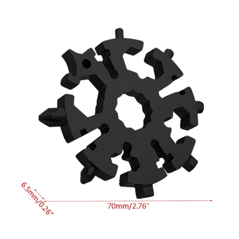 

Multifunction 20-in-1 Snowflake Wrench Multi Tool Stainless Steel Bottle Opener Flat Phillips Screwdriver Kit Durable