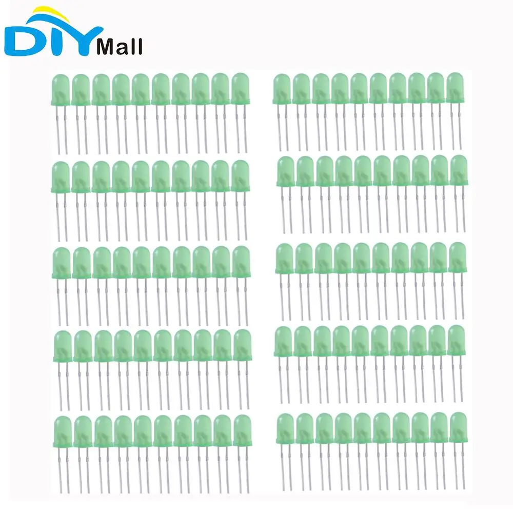 

100pcs/lot 5MM Round Green Led Indicator Light-emitting Diode Lamp Light Beads