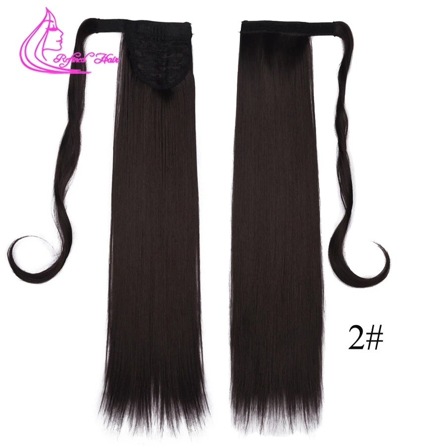 22 дюйма длинные клипс длинный прически Silky Straight хвост клип из синтетического