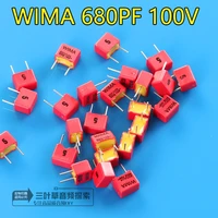 10pcs new wima fkp2 100v 680pf 100v681 680pf100v p5mm audio film capacitor fkp 2 series 0 68nf 100v680pf pcm5 681100v