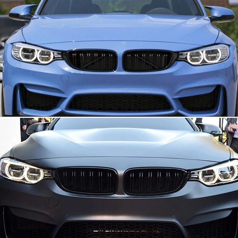 1 пара глянцевая/матовая Черная передняя решетка для радиатора двойная M4