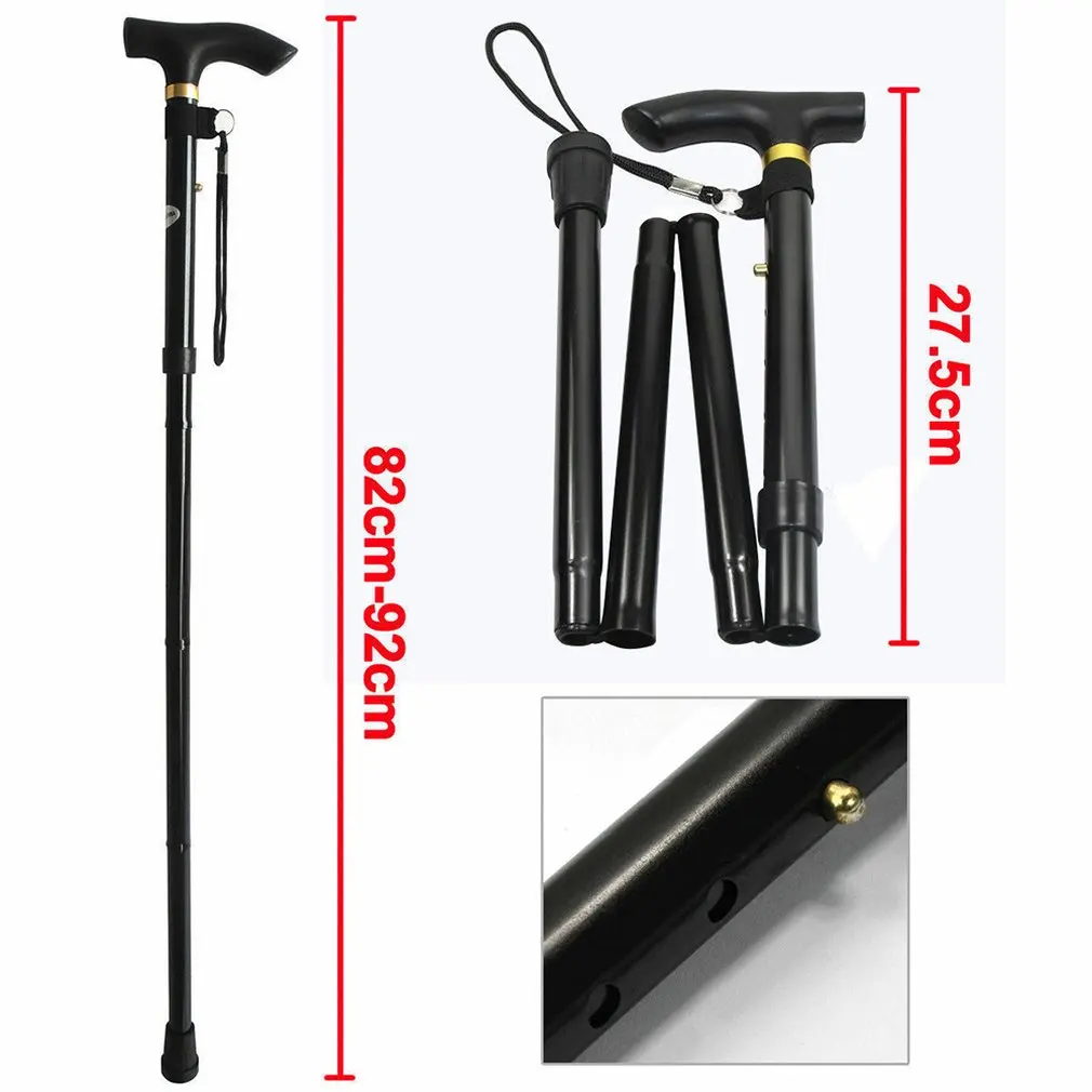 

Mountain Climbing Cane Four-Section Telescopic Folding Cane Trekking Pole Anti-Slip Cane Elderly Walking Stick